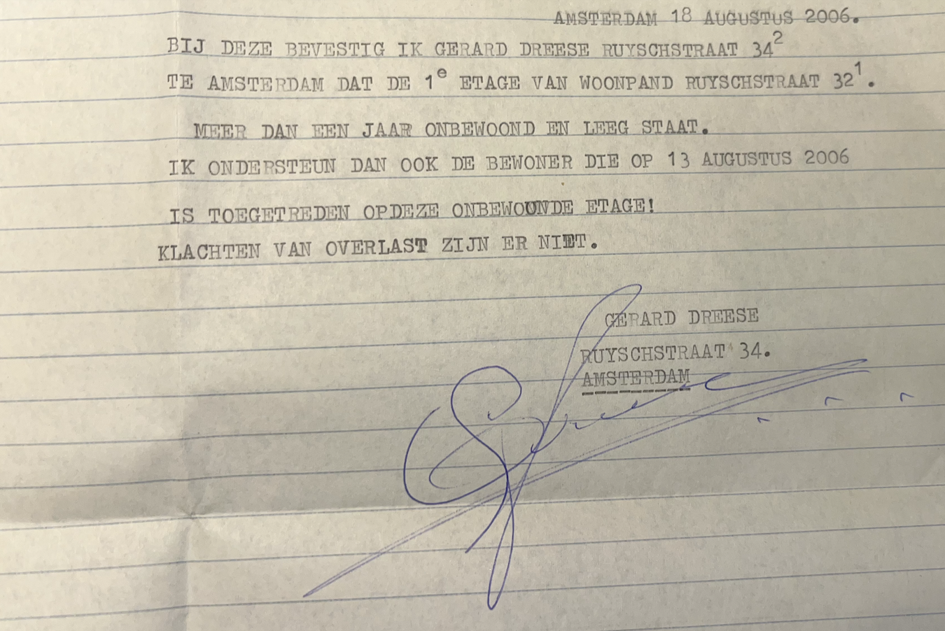 gerard dreese letter