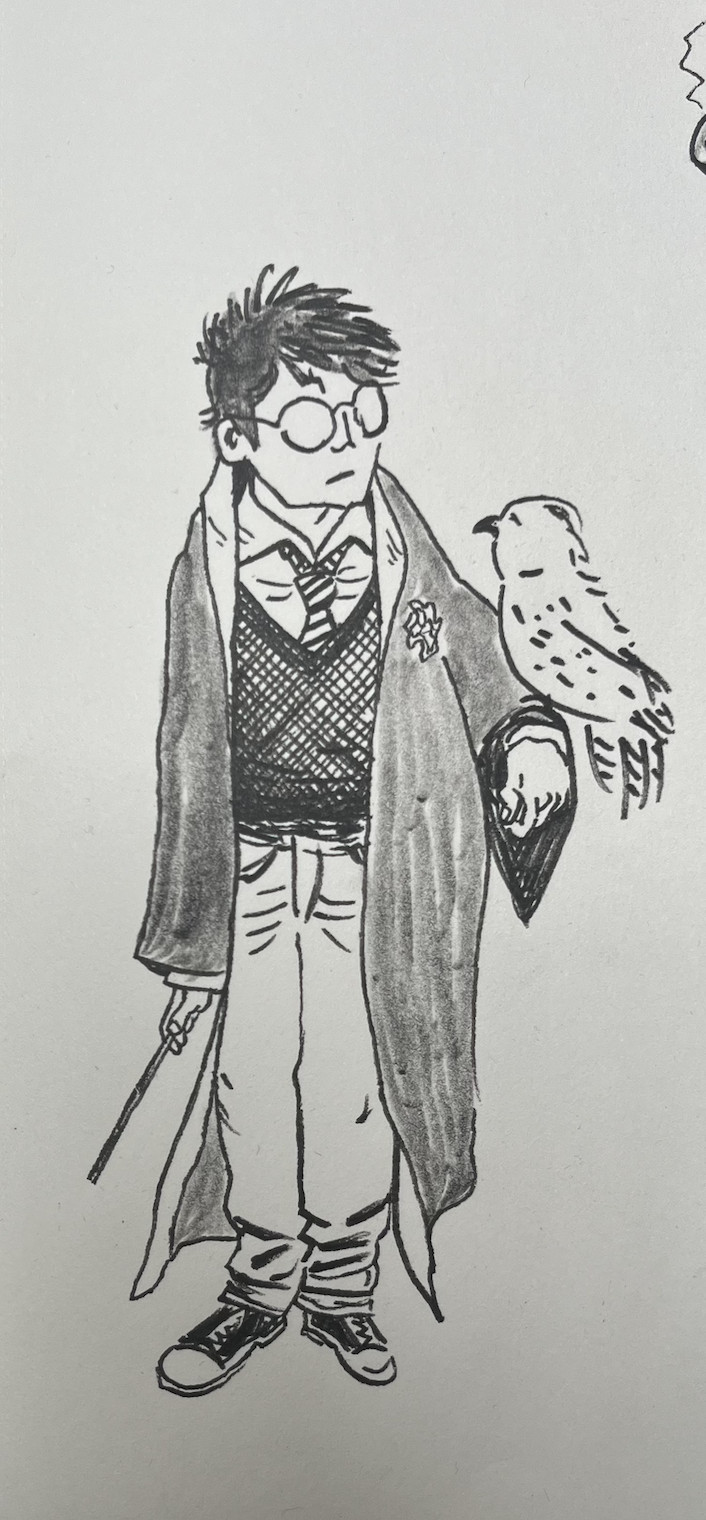 harry potter with hedwig