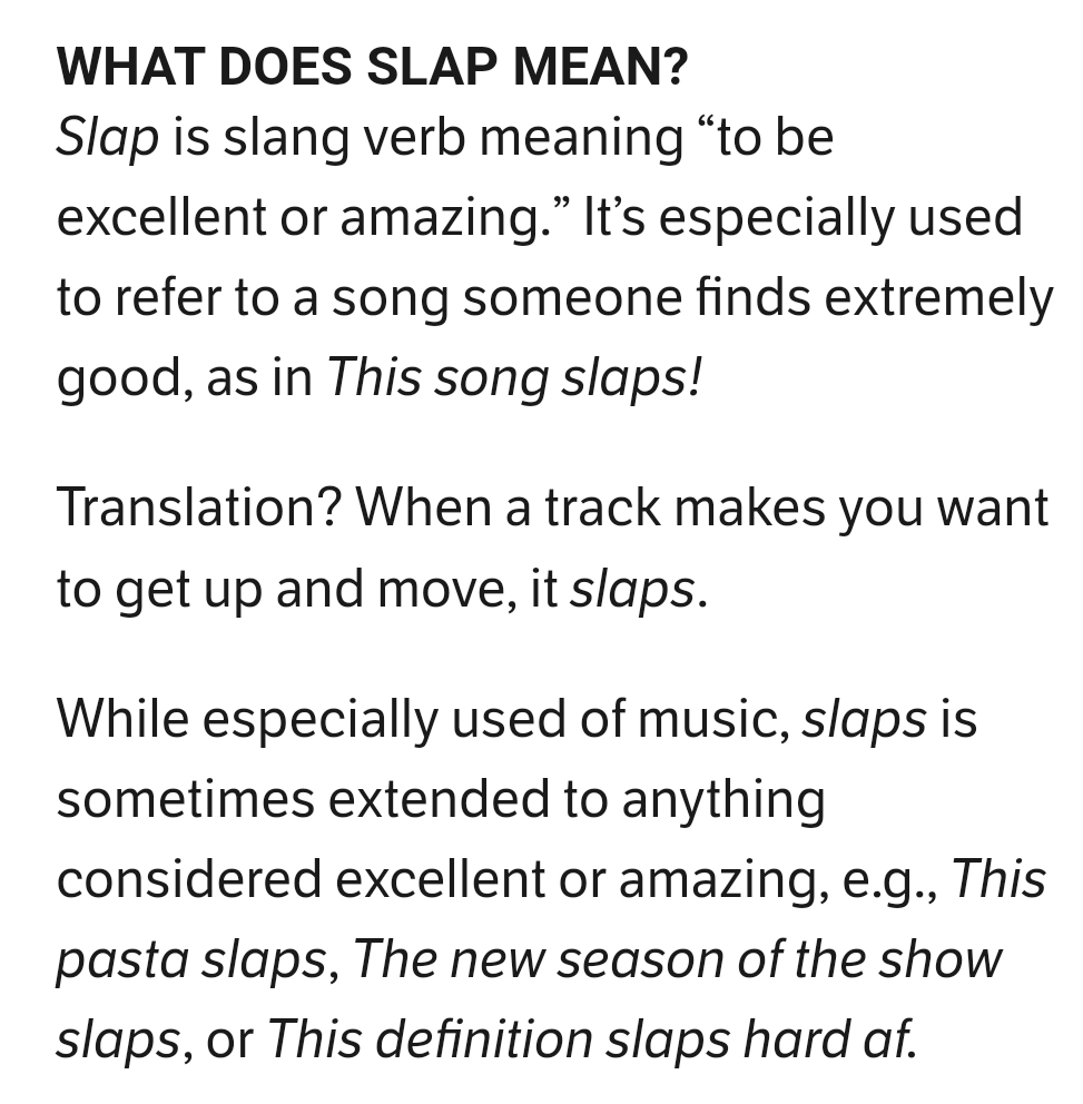 What the Slang! — Why Do People Say &ldquo;That Slaps&rdquo; and &ldquo;That Doesn&rsquo;t 